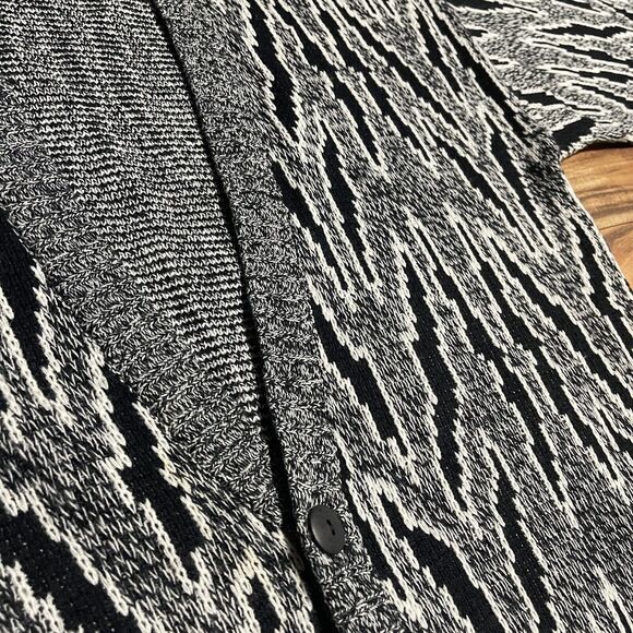 Vintage Nuovo New Forces Mens Large Button Cardigan Sweater Coogi Black Gray - Picture 7 of 11